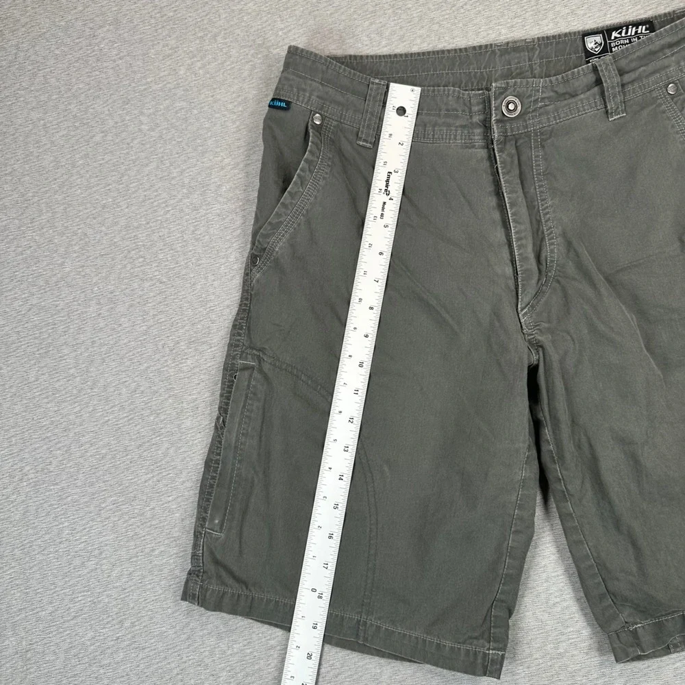 Kuhl Hiking Utility Cargo Ramblr Shorts Mens 32 Olive Green Vintage Patina Dye